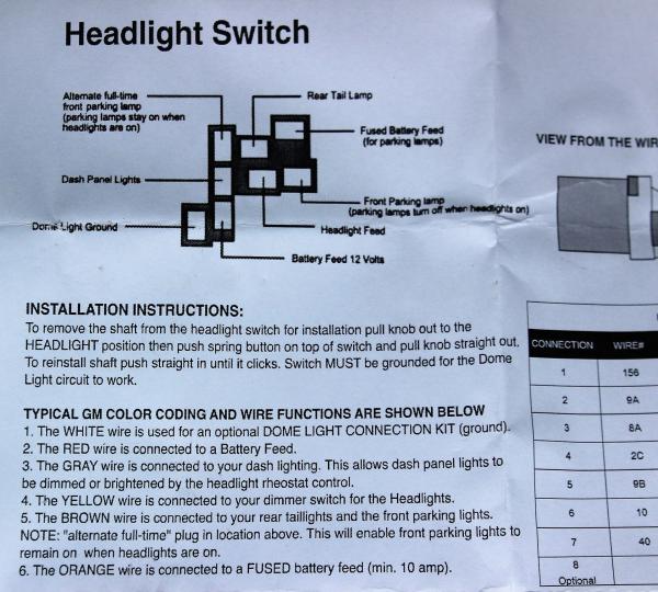 HOT ROD HEADLIGHT SWITCH