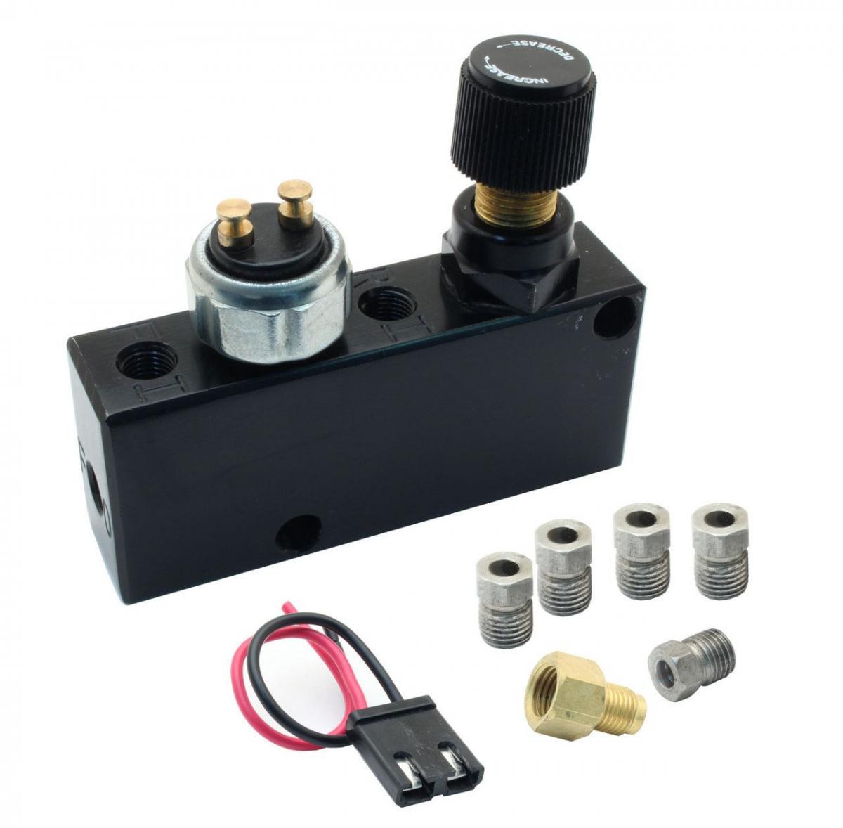 ADJUSTABLE PROPORTIONING VALVE + DISTRIBUTION BLOCK BLACK